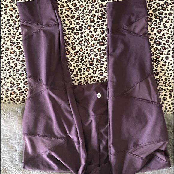 Bally Pants - Bally deep burgundy leggings with mesh leg detail